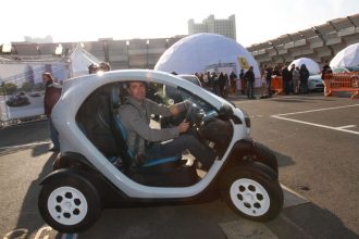 Test Drive of Renault Twizy at Bologna Motor Show 2011